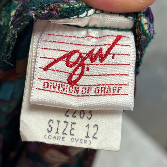 Vintage GW Graff Women's Classic Floral Secretary Pleated Skirt Size 12 Artsy - Picture 10 of 10